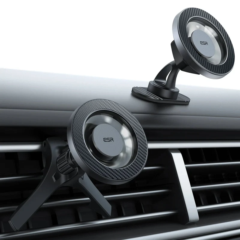 Magnetic Car Phone Mount (HaloLock) - Metallic Grey