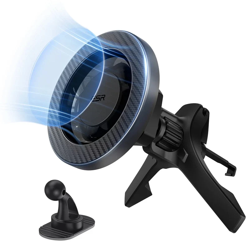 Magnetic Car Phone Mount (HaloLock) - Metallic Grey