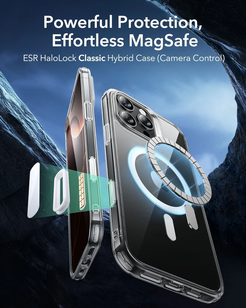 iPhone 16 Pro Classic Hybrid Magnetic Case (Camera Control) & Screen Protection Bundle - Frosted Clear