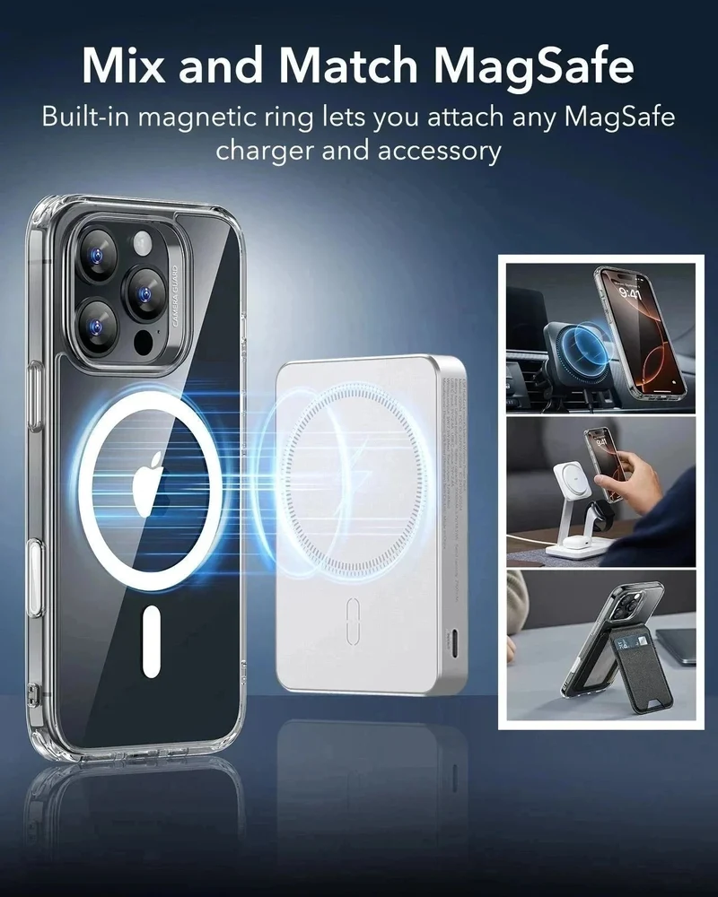 iPhone 16 Pro Classic Hybrid Magnetic Case (Camera Control) & Screen Protection Bundle - Frosted Clear