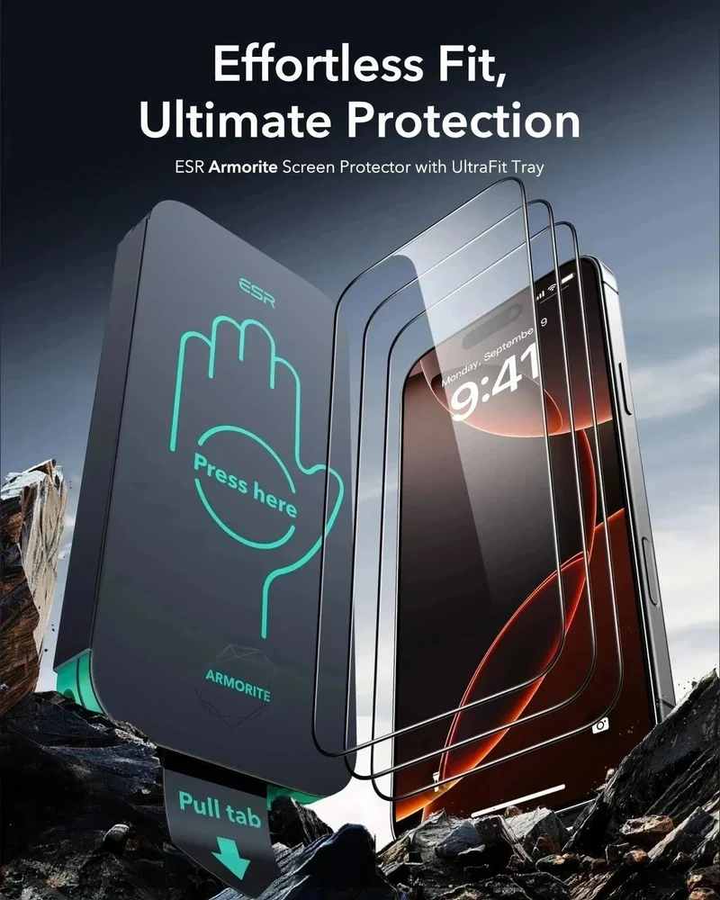 iPhone 16 Pro Max Classic Hybrid Magnetic Case (Camera Control) & Screen Protection Bundle - Clear