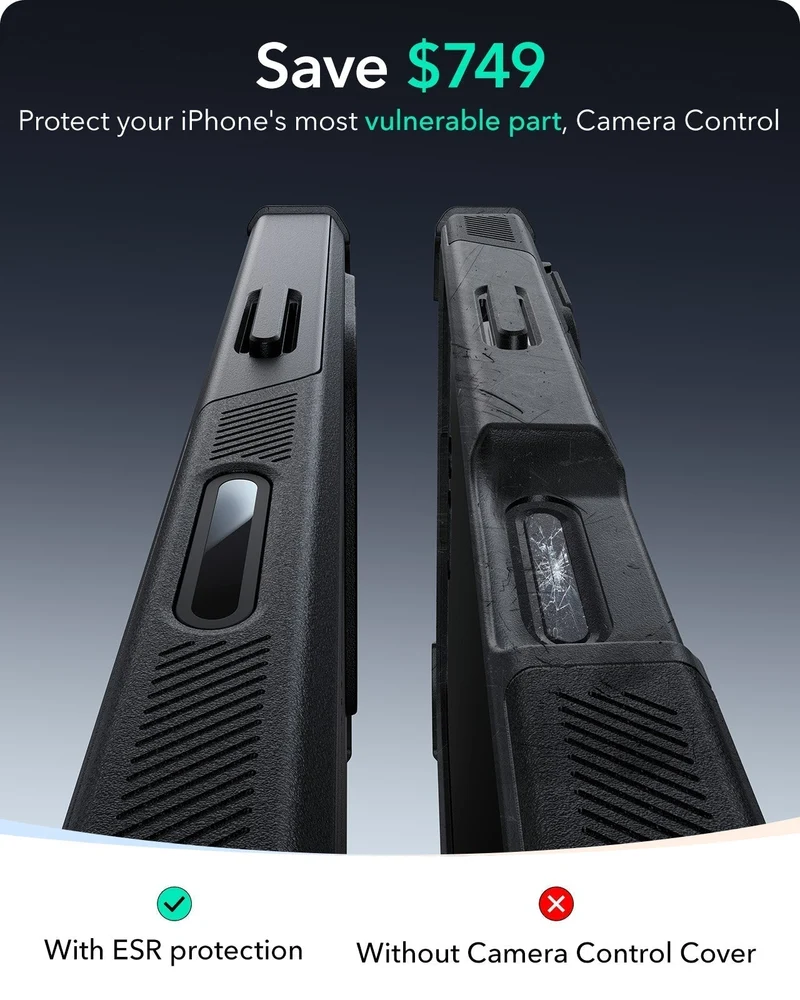 iPhone 16 Pro Max Cyber Tough Magnetic Case Protection Bundle (Camera Control, Stash Stand) - Black