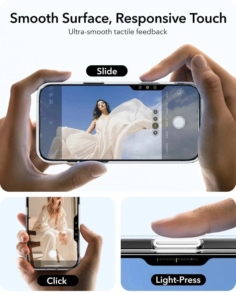 iPhone 16 Pro Classic Hybrid Magnetic Case (Camera Control, Stash Stand) & Privacy Screen Protector Bundle - Clear