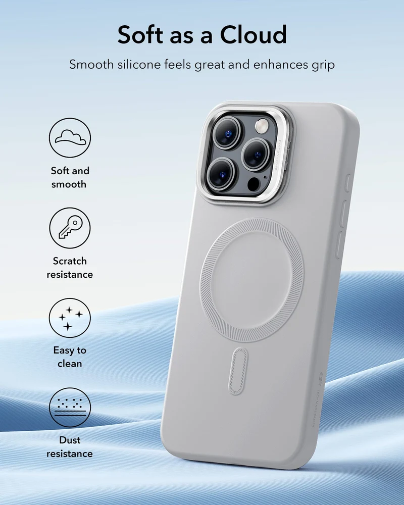iPhone 16 Pro Cloud Soft Magnetic Case (Camera Control, Stash Stand) - Grey