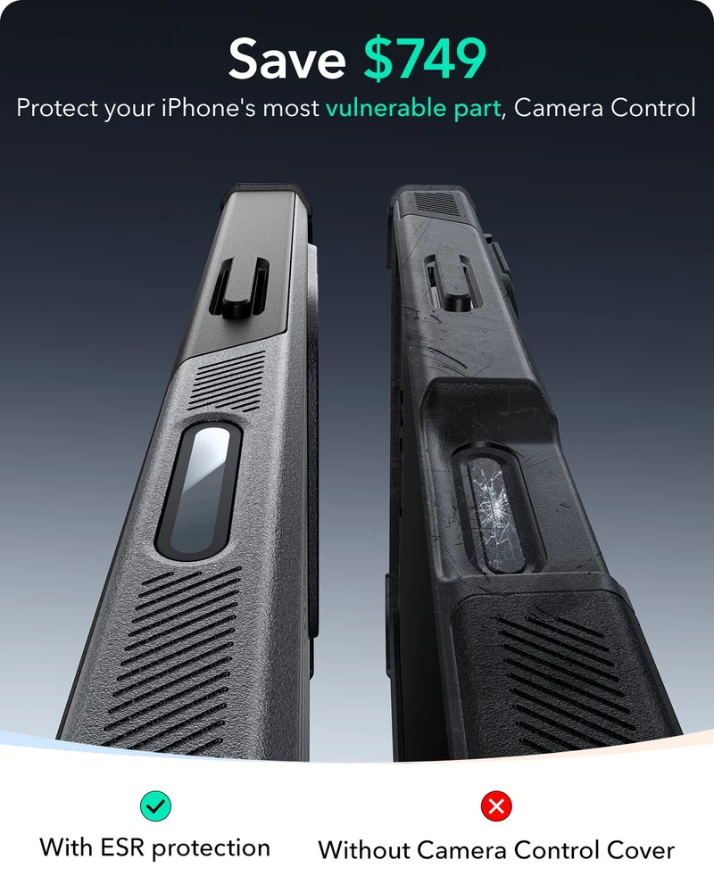 iPhone 16 Pro Max Cyber Tough Magnetic Case (Camera Control, Stash Stand) - Grey