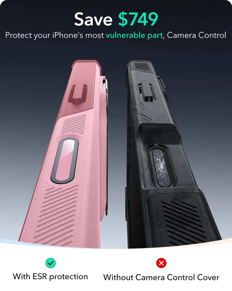 iPhone 16 Cyber Tough Magnetic Case (Camera Control, Stash Stand) - Pink