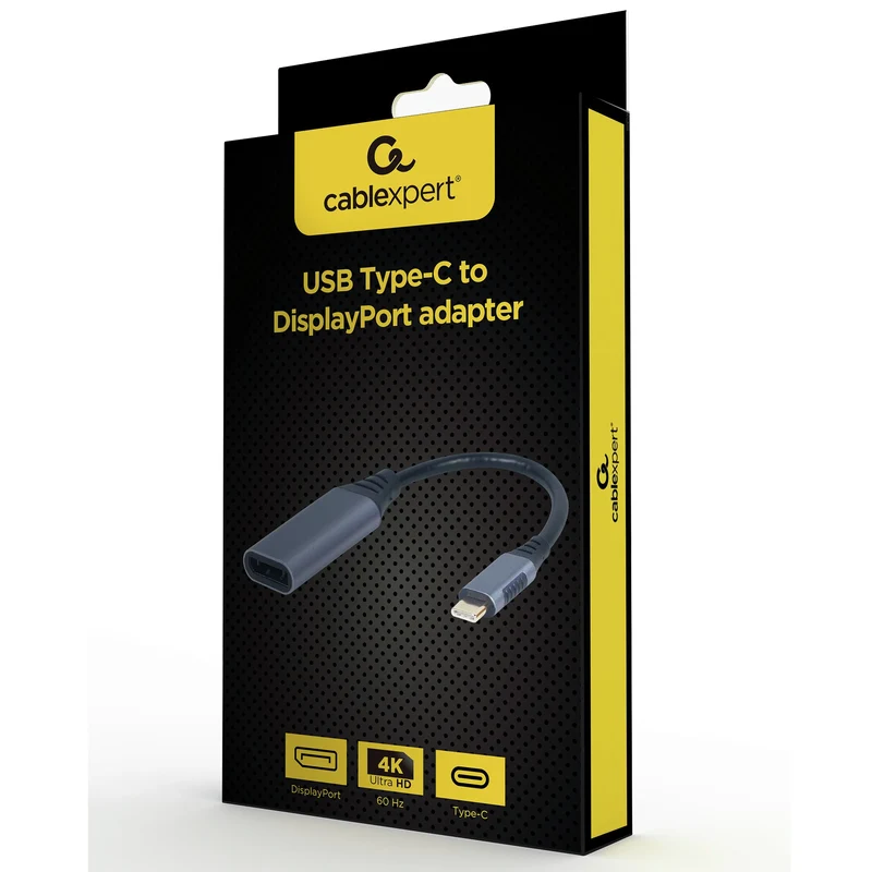 CABLEXPERT - Câble adaptateur - 4K|60Hz|Ultra HD|USB 3.0 USB-C (Mâle) - DisplayPort (Femelle) - 0,15 m