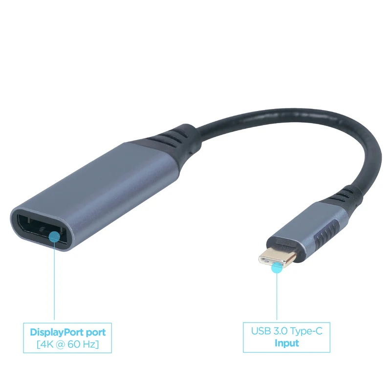 CABLEXPERT - Câble adaptateur - 4K|60Hz|Ultra HD|USB 3.0 USB-C (Mâle) - DisplayPort (Femelle) - 0,15 m