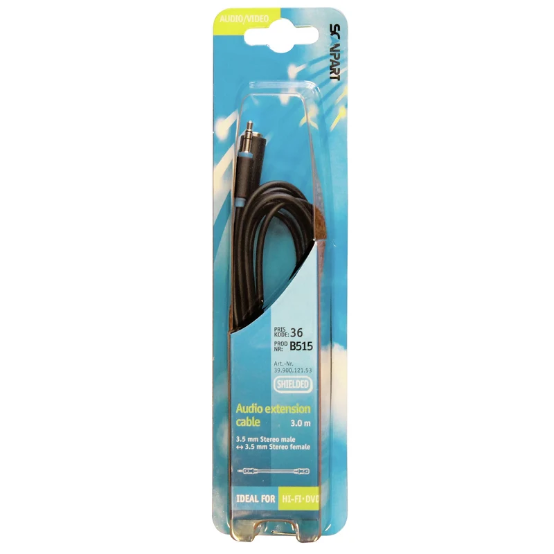 SCANPART - Câble audio - Câble d'extension - Câble coaxial numérique|Câble coaxial 75 ohms 3.5 mm Jack (Mâle) - 3.5 mm Jack (Femelle) - 5,0 m