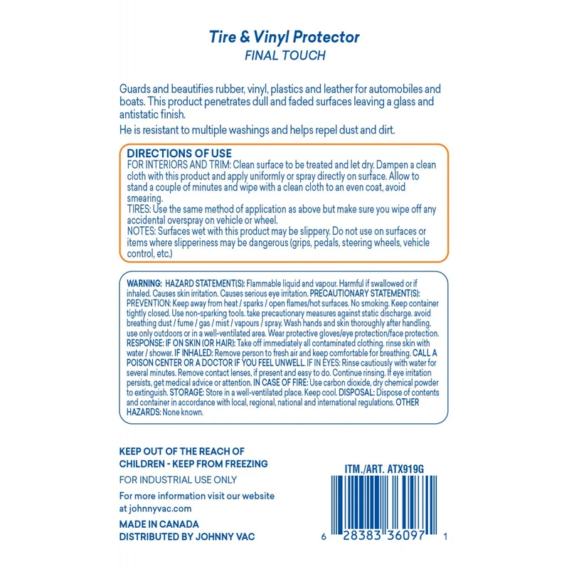 Protective finish for tires and vinyl - antistatic - 4 L (1.06 gal) - Attax® Pro