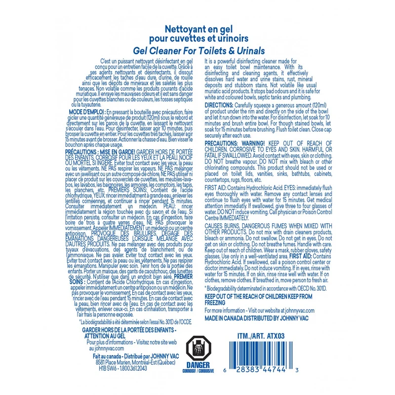 Attax® Pro Toilet and Urinal Gel Cleaner - 1L (33.8 oz)