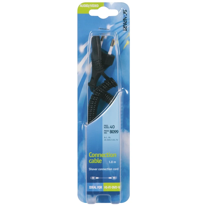 SCANPART - Chargeur rasoir - 1,5 m - B099 - Noir
