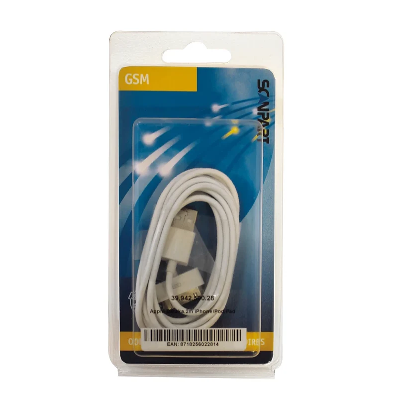 SCANPART - Câble de chargement et de données - USB-A (Mâle) - Apple Dock (Mâle) - 2,0 m