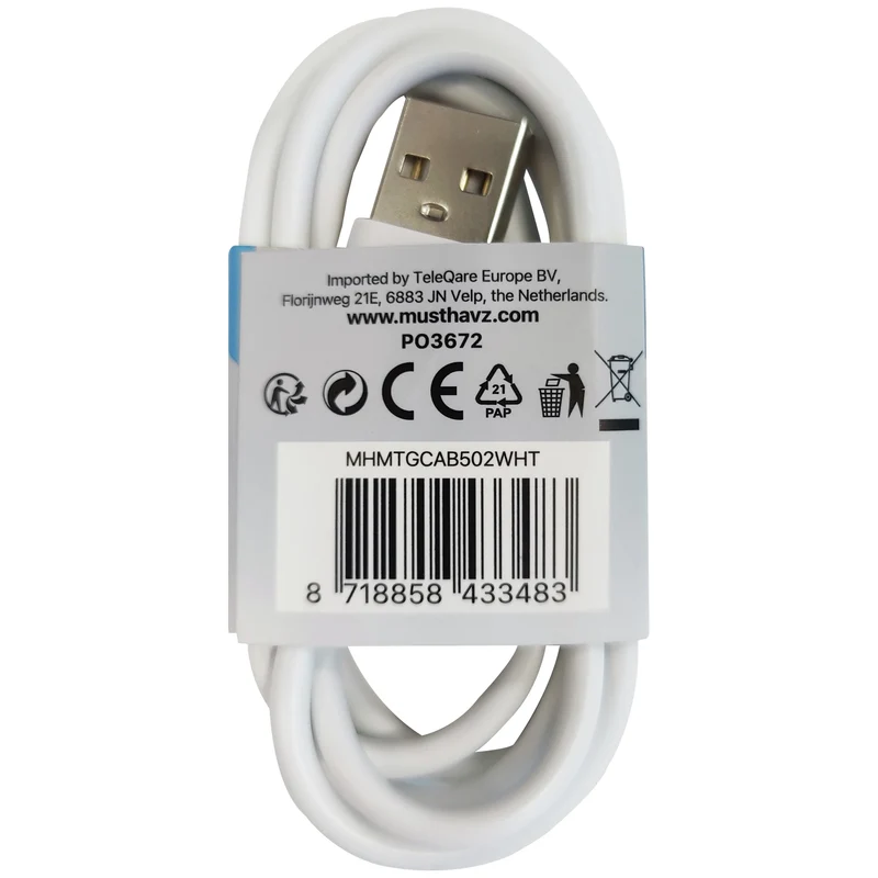 MUSTHAVZ - Câble de chargement et de données - USB 2.0 USB-A (Mâle) - USB-C (Mâle) - 1,0 m