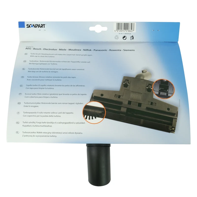SCANPART Turbobrosse - 27 cm - Brosse rotative - diamètre 32 mm + 35 mm