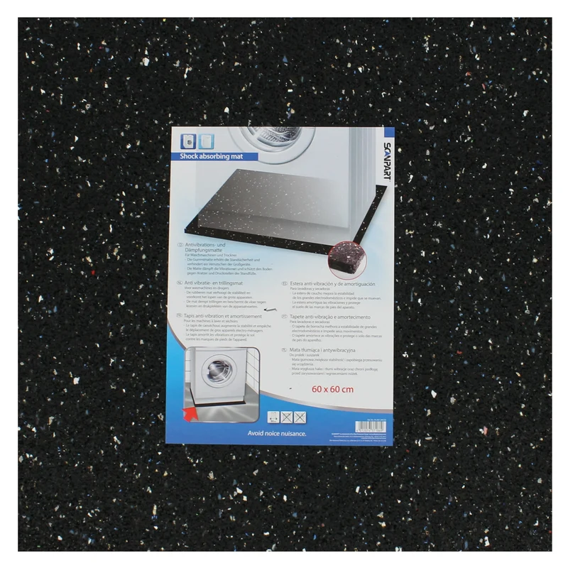 SCANPART - Tapis anti-vibrations - 60 x 60 cm - Noir - Caoutchouc