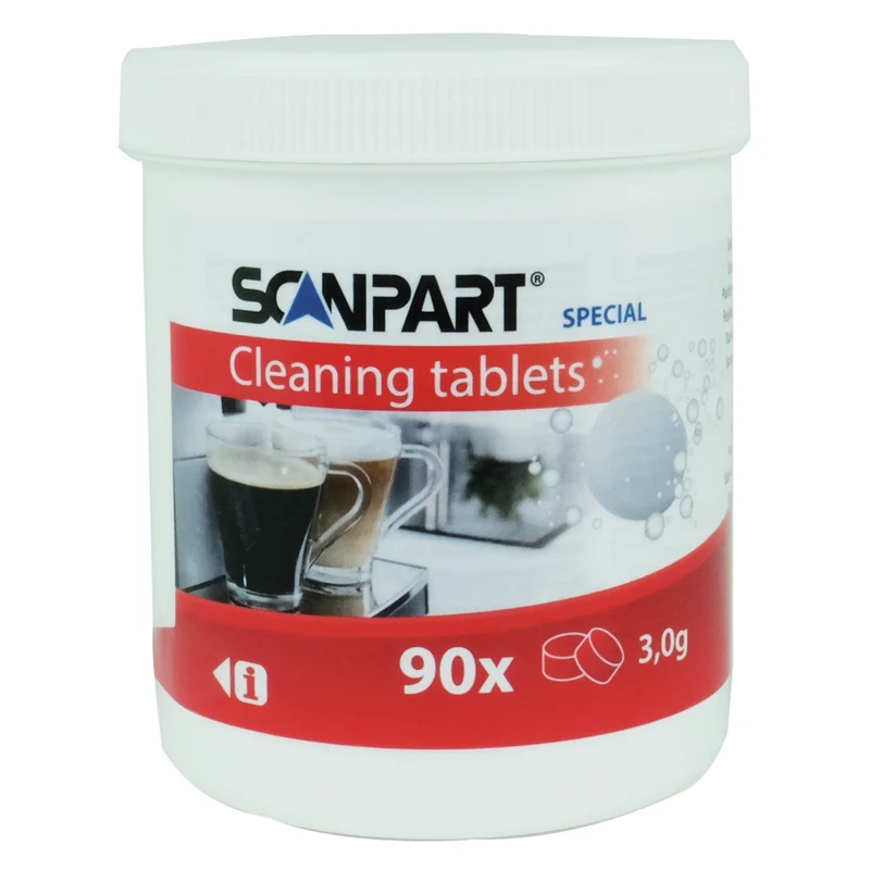 SCANPART - Coffee Cleaner - Tablet - Applicable to Fully automatic coffee machines| Espresso machines| Filter coffee machines Multi pack - 90 Pieces of 3 g