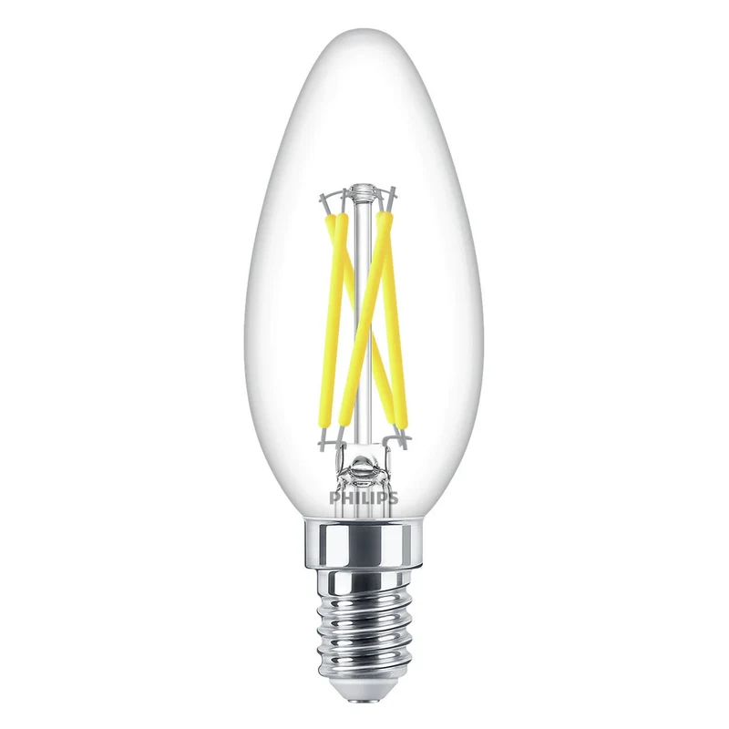 PHILIPS - Light Bulb - E14 - 25 W - 340 Lumen - 2200 K - 2700 K - Bright - Candle - Warm Glow