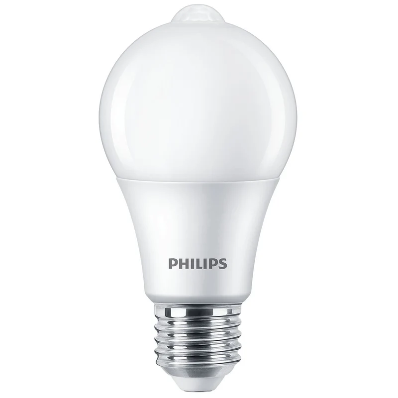 PHILIPS - Sensor Led - E27 - 60 W - 806 Lumen - 2700 K - Frosted - Bulb - Day - Night + Motion Switch