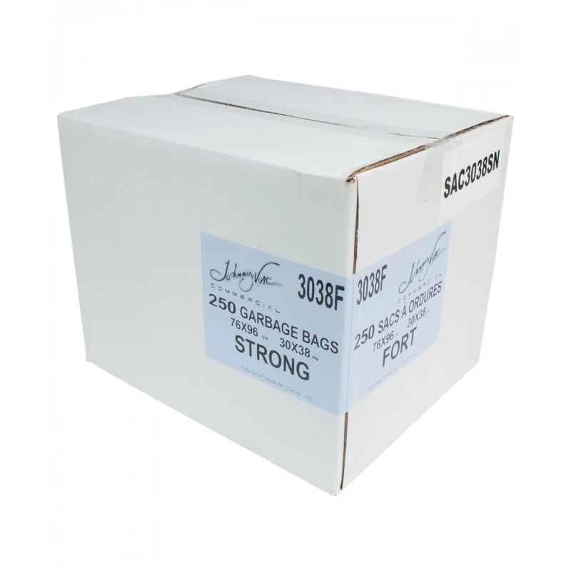 Commercial Trash / Garbage Bags - Heavy Duty - 30" x 38" - Black - Box of 250