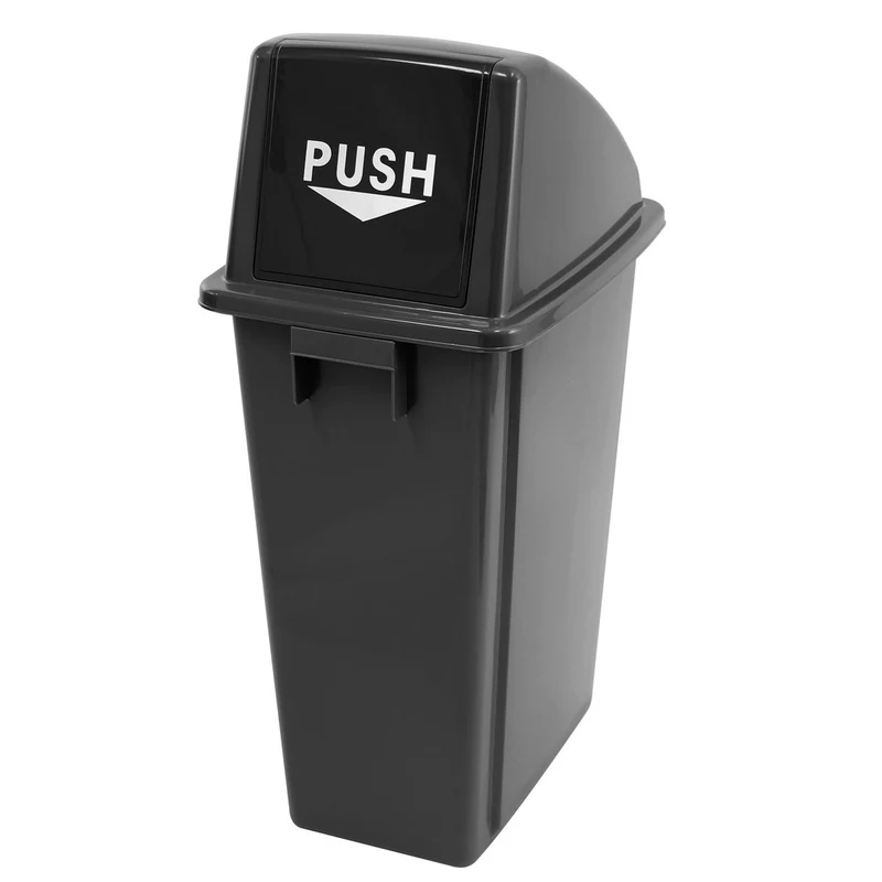 Trash can with dome lid - 16 gal (60 L) - Black