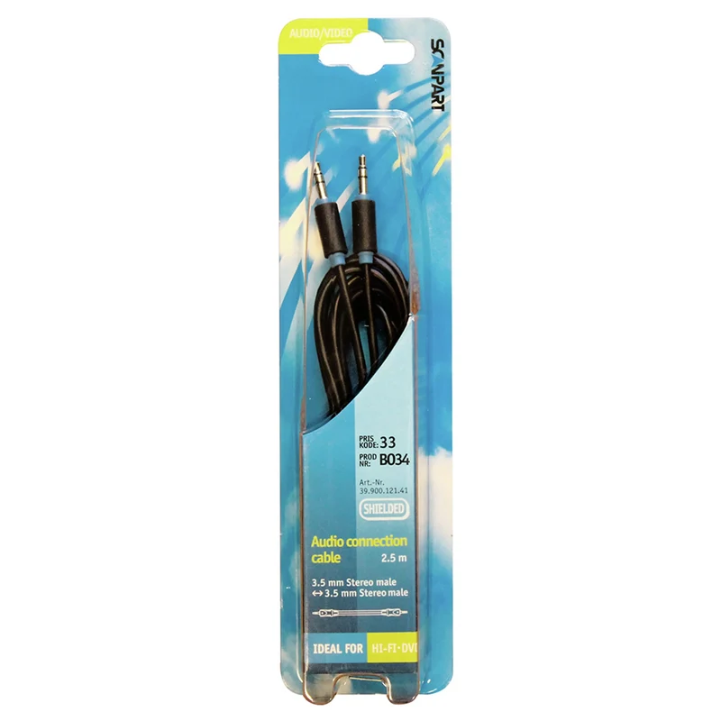 SCANPART - Câble audio - Stéréo|3 broches 3.5 mm Jack (Mâle) - 3.5 mm Jack (Mâle) - 2,5 m