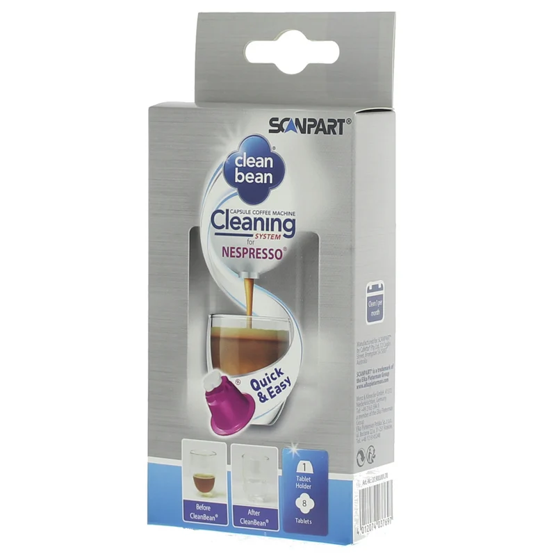 SCANPART - Coffee Cleaner Cleanbean - Tablet - Applicable to Capsule machines Multi pack - 8 Pieces of 2,2 g