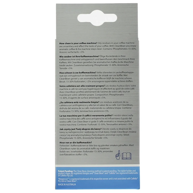 SCANPART - Coffee Cleaner Cleanbean - Tablet - Applicable to Capsule machines Multi pack - 8 Pieces of 2,2 g