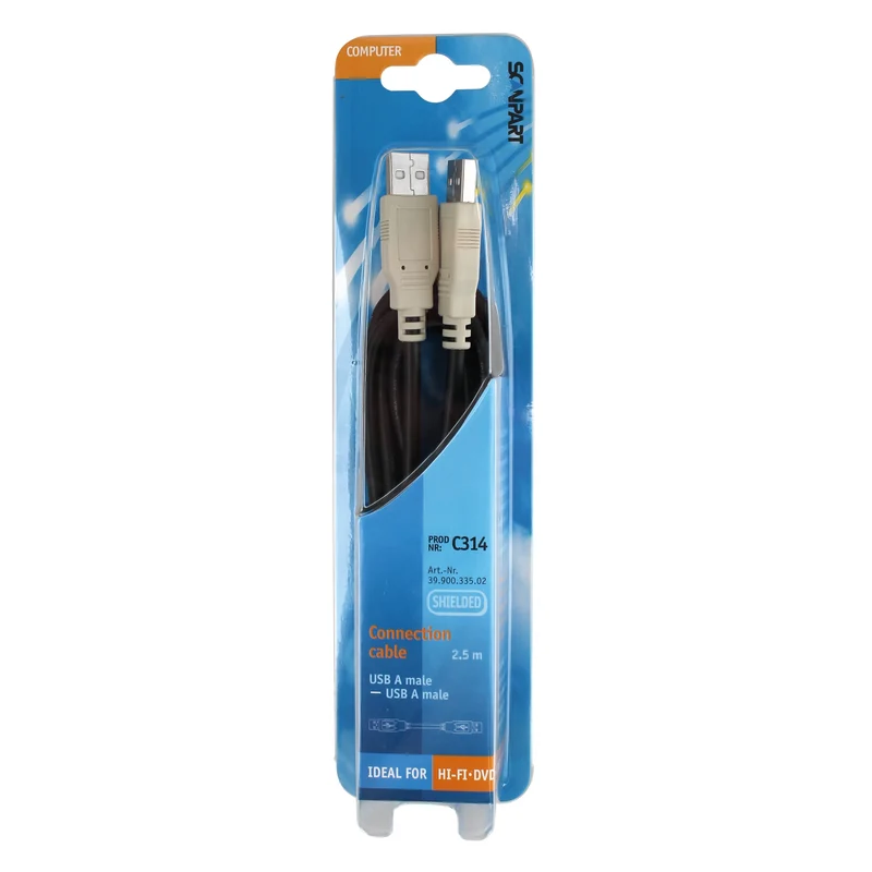 SCANPART - Câble de données - USB-A (Mâle) - USB-A (Mâle) - 2,5 m