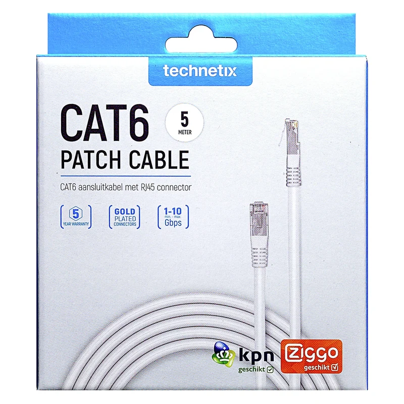 TECHNETIX - Câble réseau - UTP - KPN Compatible|Ziggo Compatible RJ45 (Mâle) - RJ45 (Mâle) - 5,0 m
