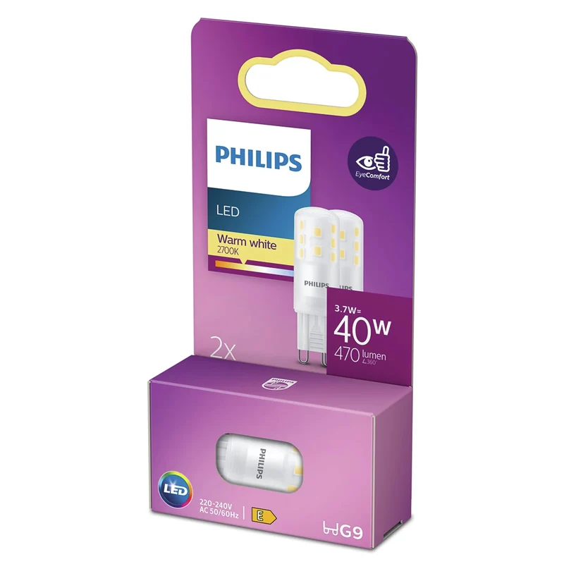 PHILIPS - Capsule - G9 - 40 W - 470 Lumen - 2700 K - Frosted - Capsule - Duo Pack