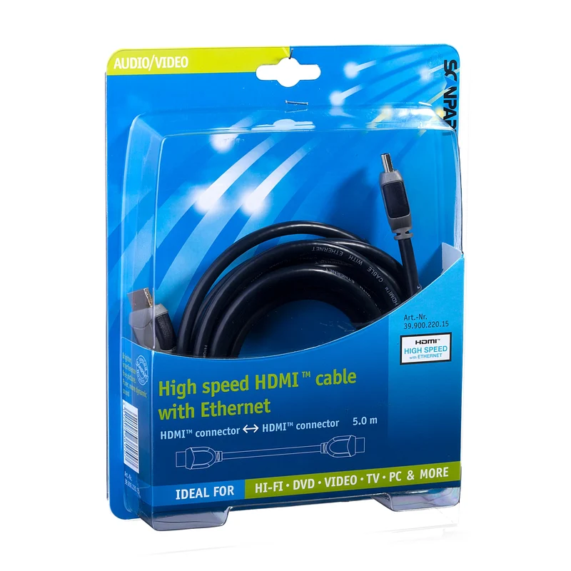 SCANPART - Câble HDMI - 4K|Ultra HD|30 Hz|High Speed|ARC HDMI (Mâle) - HDMI (Mâle) - 5,0 m