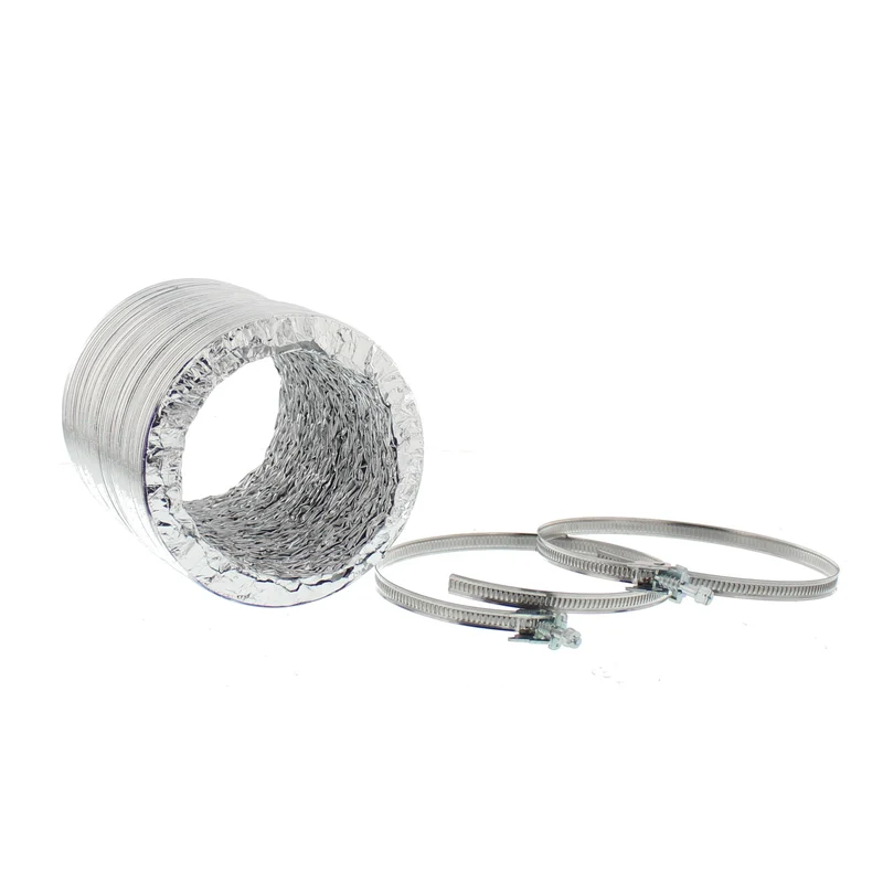SCANPART - Tuyau d'évacuation - 3 m - 125 mm - Aluminium - Argent
