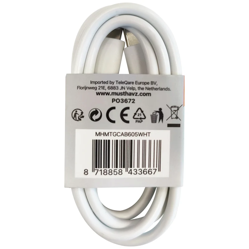 MUSTHAVZ - Câble de chargement et de données - USB 2.0 USB-C (Mâle) - Lightning (Mâle) - 1,0 m