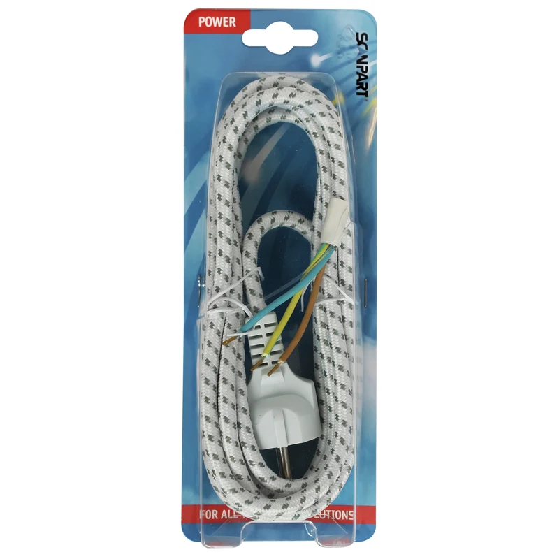SCANPART - Cordon de repassage - Gainé - Blanc - 3 m