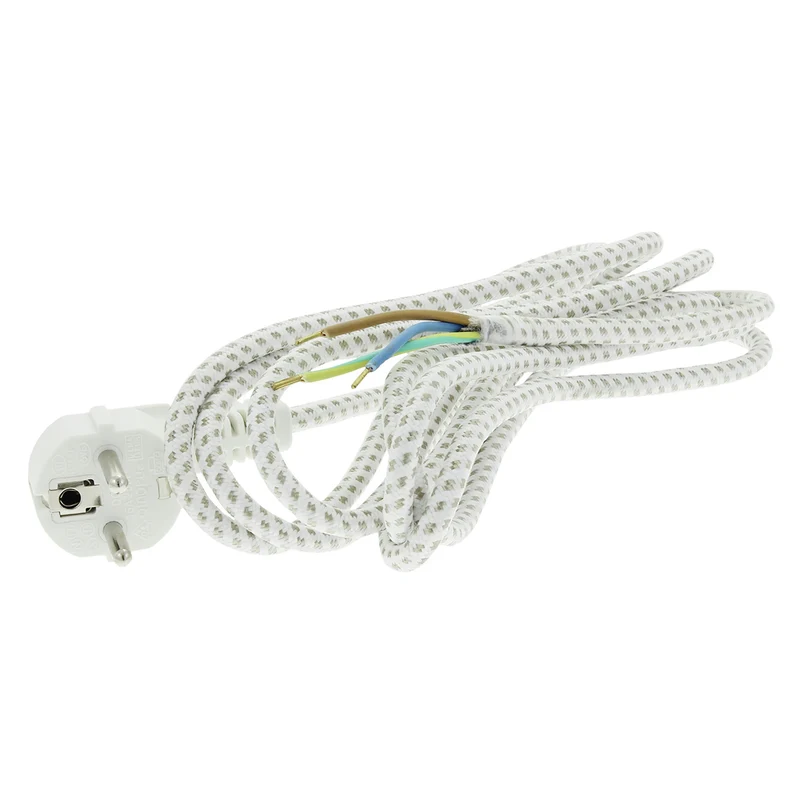 SCANPART - Cordon de repassage - Gainé - Blanc - 3 m