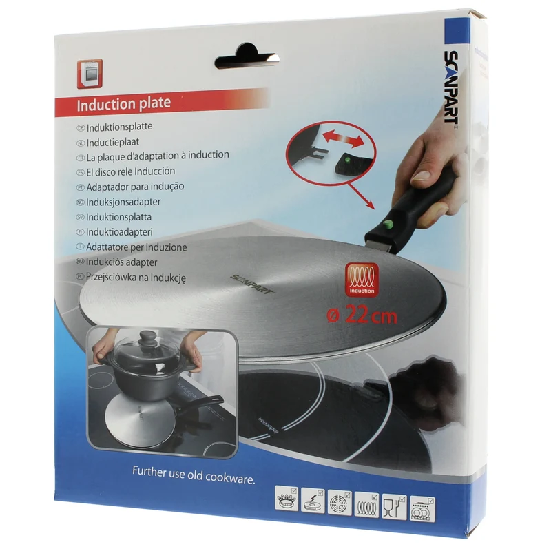 SCANPART - Plaque d'adaptation à induction - Ø 22 cm - Acier inoxydable