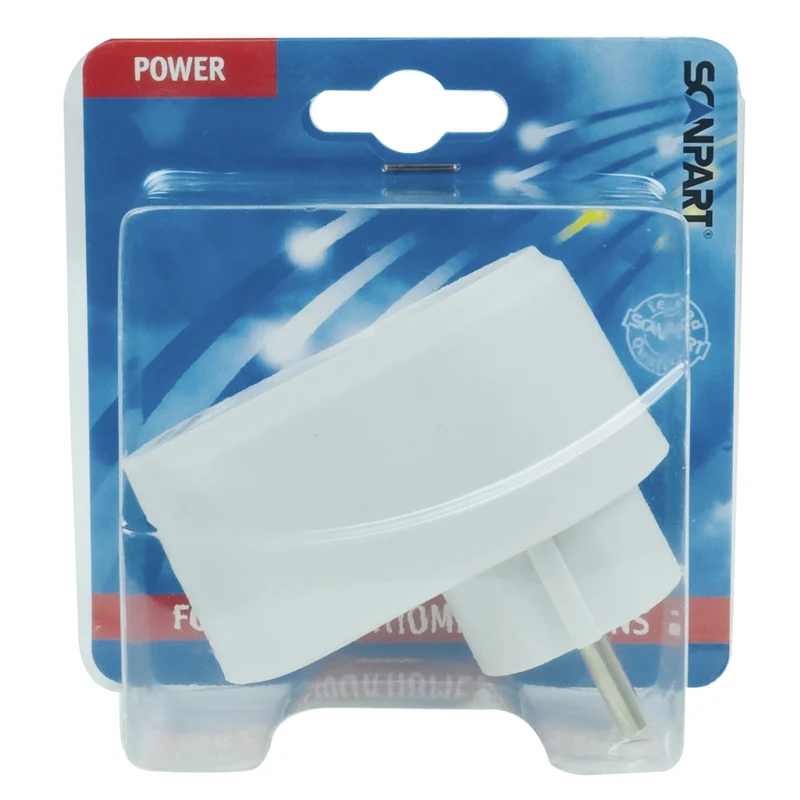 SCANPART - Adaptateur prise + chargeur USB - Prise UE | USB A | USB C vers prise UE