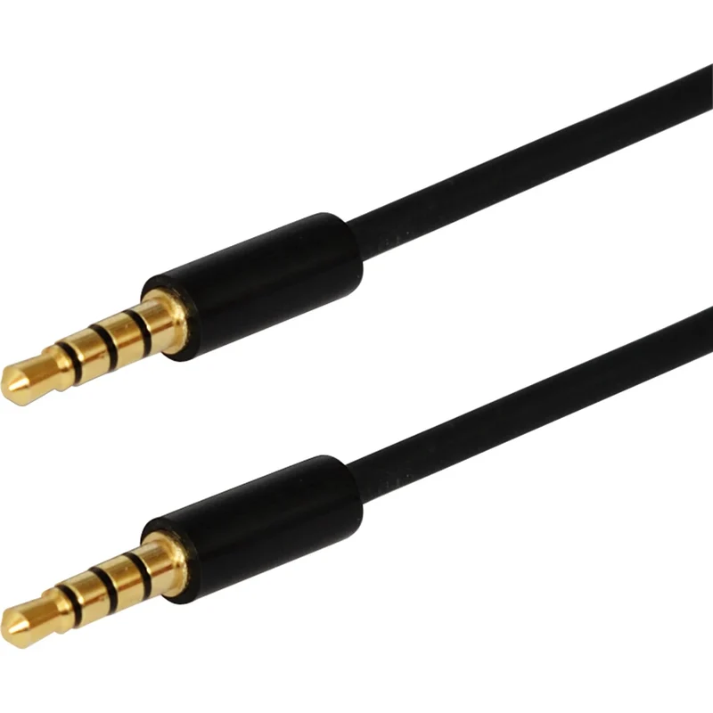 SCANPART - Câble audio - Stéréo + Vidéo|4 broches 3.5 mm Jack (Mâle) - 3.5 mm Jack (Mâle) - 0,8 m