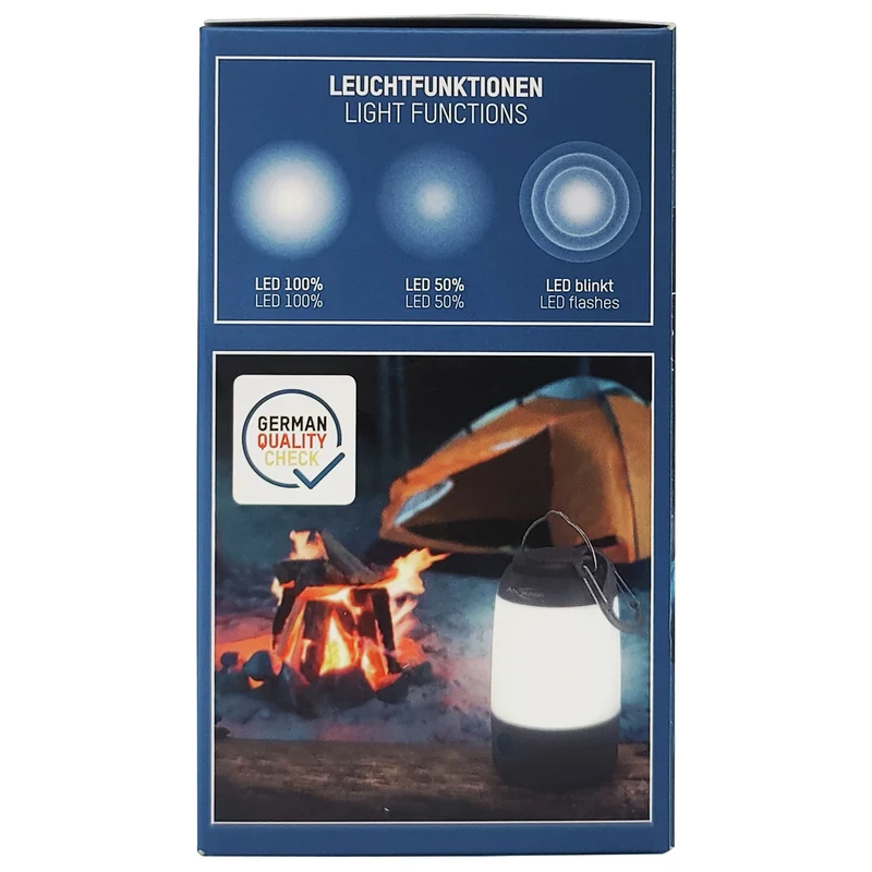 ANSMANN - Lanterne - Lampe torche de camping 230 lumens - Noir - 3 piles AAA