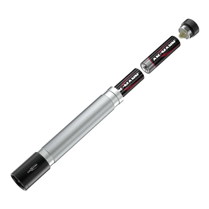 ANSMANN - Lampe torche - 150B - 150 lumens - Noir + Argent - 2 piles AA