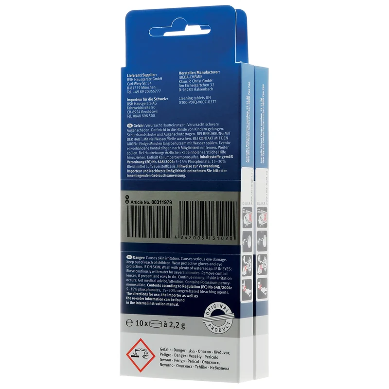 BOSCH SIEMENS - Reiniger - Tablet Multi pack - 20 Pieces of 2,2 g