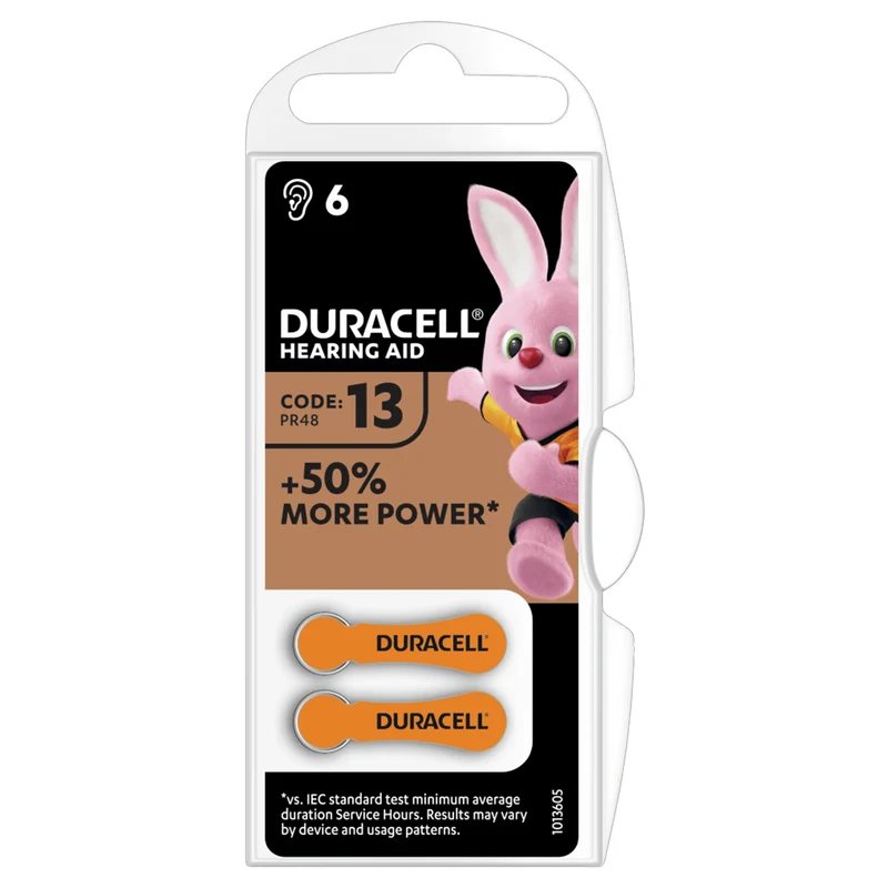 DURACELL Zinc air 13 | PR48 - Multipack - 6 Pièces - 1.4 V - 310 mAh - Cellule bouton