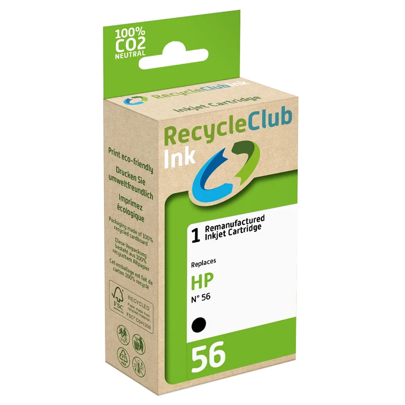 RECYCLECLUB XL Cartouche d'encre 56 - Noir - Remplace HP