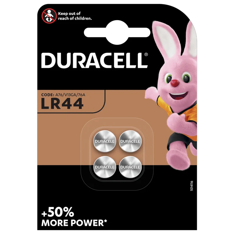 DURACELL Alkaline LR44 | A76 - Multipack - 4 Pièces - 1.5 V - 150 mAh - Cellule bouton