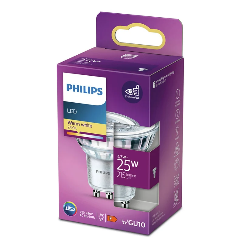 PHILIPS - Reflector Spot - GU10 - 25 W - 215 Lumen - 2700 K - Bright - Reflector Spot