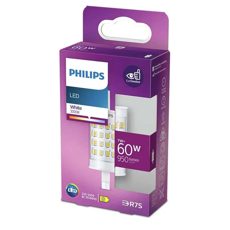 PHILIPS - Light Tube - R7s - 60 W - 950 Lumen - 3000 K - Bright - Reflector Spot