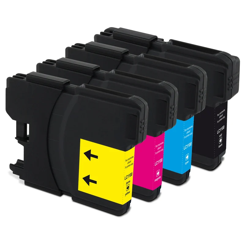RECYCLECLUB Cartouche d'encre LC1100 - Multipack - Noir + Bleu + Rouge + Jaune - Remplace Brother
