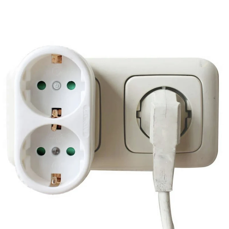 SCANPART - Adaptateur prise - 2 x prise UE vers prise UE - Orientation verticale