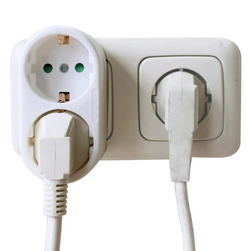 SCANPART - Adaptateur prise - 2 x prise UE vers prise UE - Orientation verticale